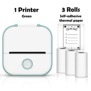Pretty Palace™ - Advanced Inkless Printer - PrettyPalace Green Printer + 3 Sticky Paper Rolls