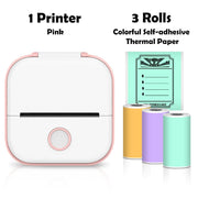 Pretty Palace™ - Advanced Inkless Printer - PrettyPalace Pink Printer + 3 Colorful Sticky Paper Rolls